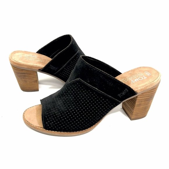 TOMS Size 8.5 W Leather Majorca Mule Sandal - Picture 1 of 9
